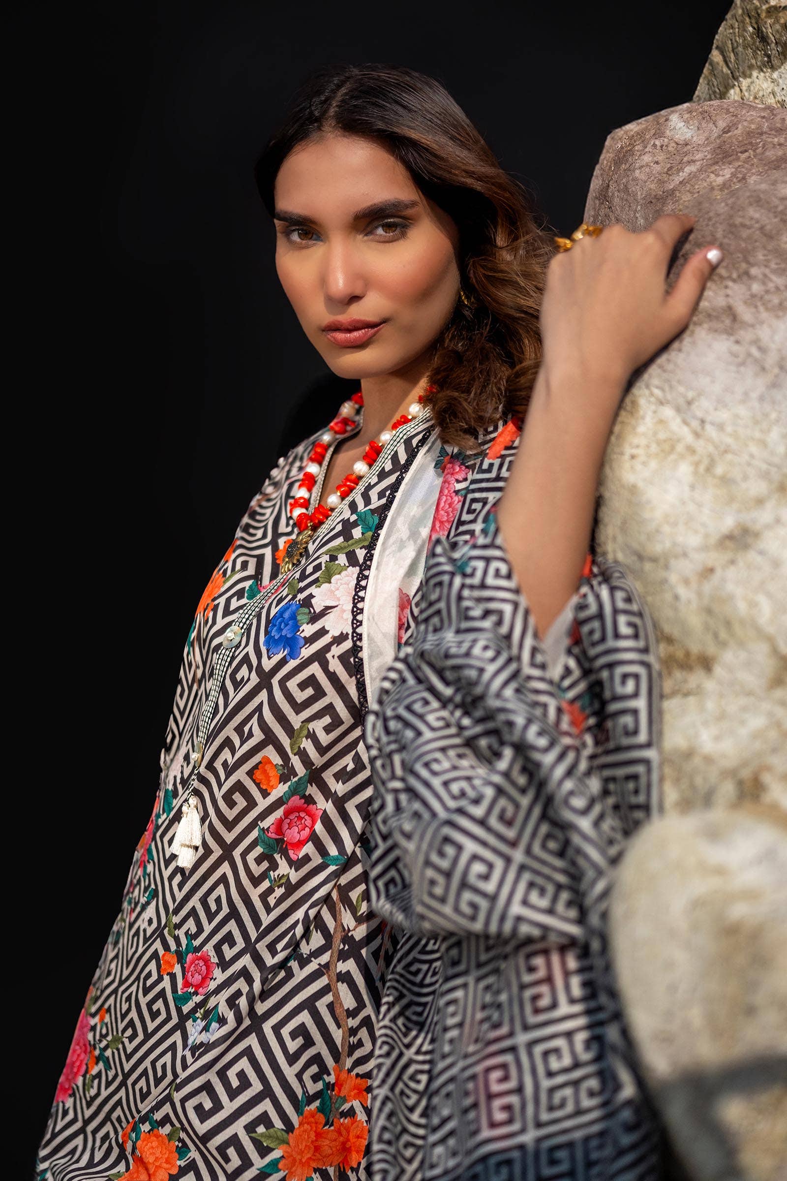 Sana Safinaz | Mahay Spring 24 | H241-013A-2BK - House Of Hania