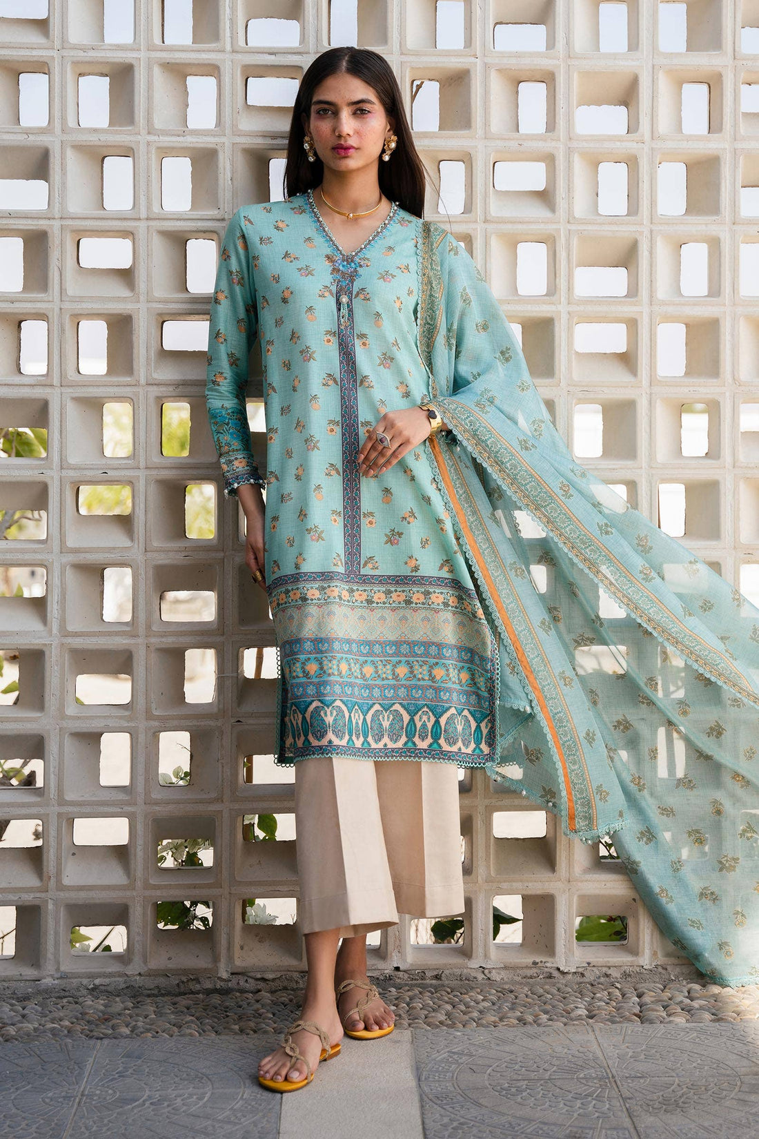 Sana Safinaz | Mahay Spring 24 | H241-017B-2BK - House Of Hania