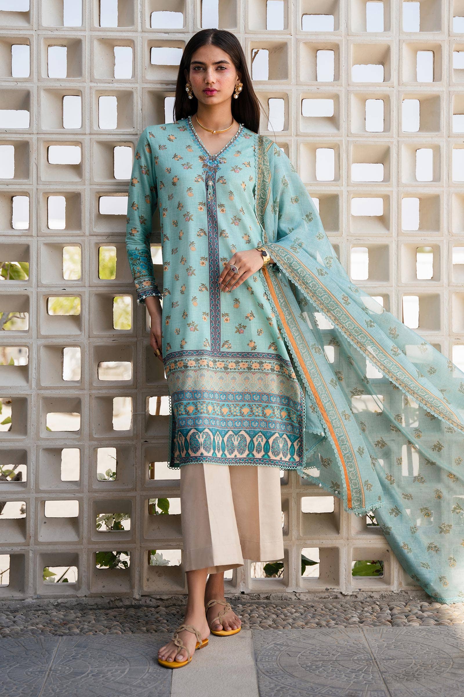 Sana Safinaz | Mahay Spring 24 | H241-017B-2BK - House Of Hania