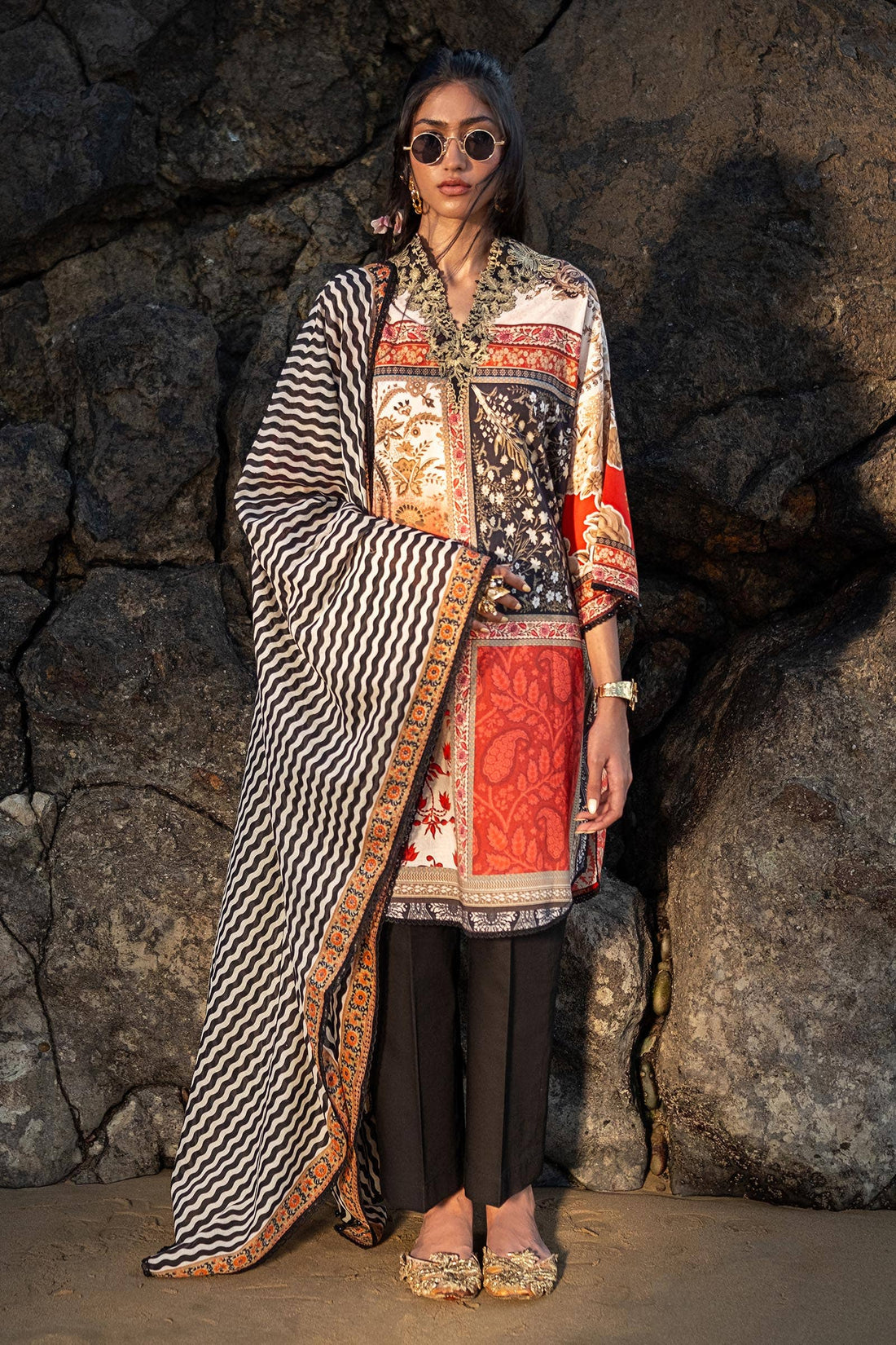 Sana Safinaz | Mahay Spring 24 | H241-028A-2BG - House Of Hania