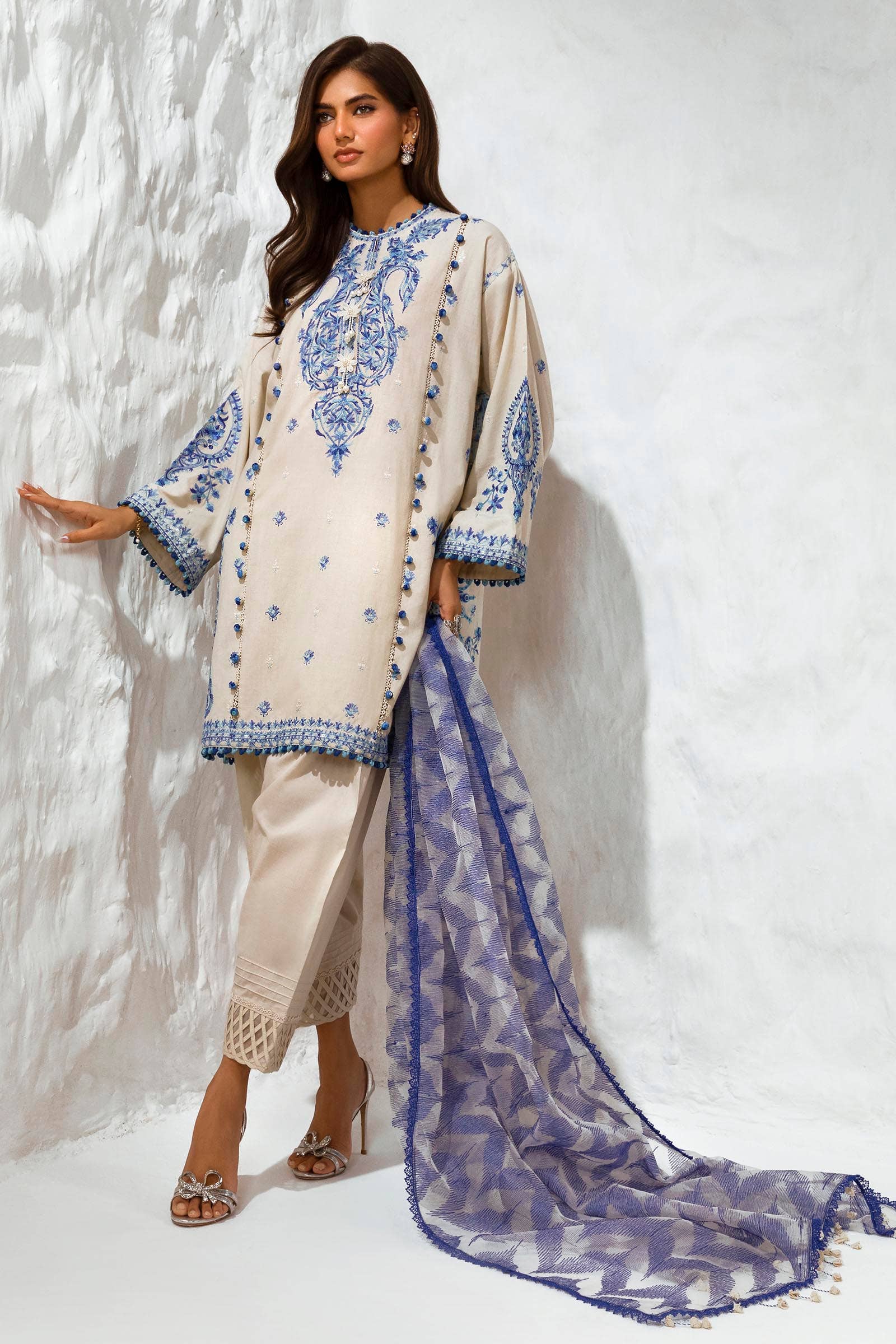 Sana Safinaz | Muzlin Summer 24 | 009A-CT - House Of Hania