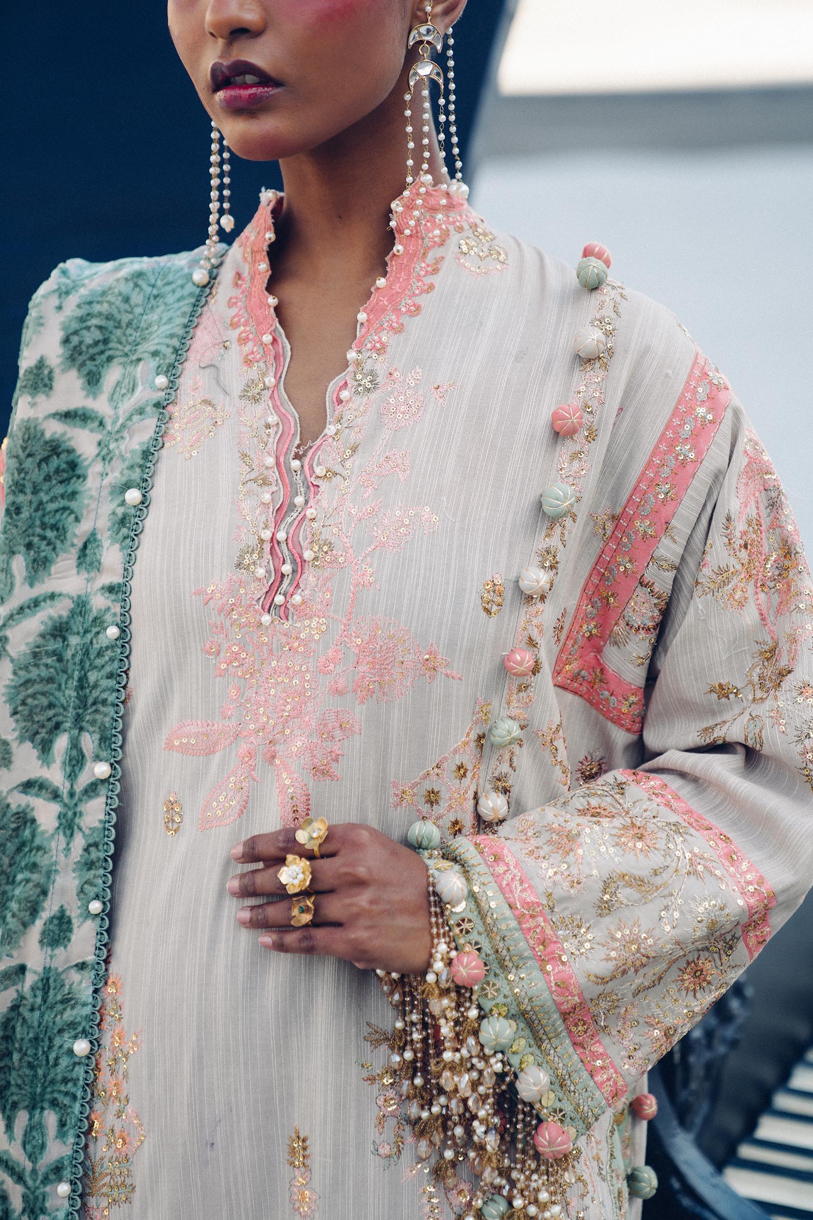 Sana Safinaz | Winter Shawl 24 | S241-001B-3CP - House Of Hania