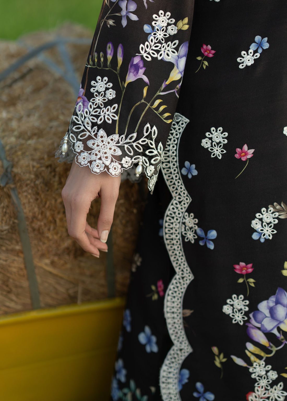 Sardinia | Printkari Lawn Edit 25 | Black Lotus - House Of Hania