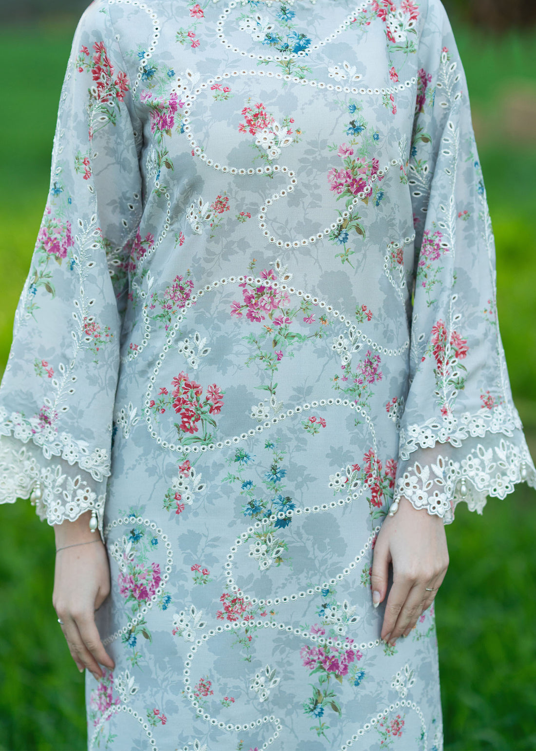 Sardinia | Printkari Lawn Edit 25 |  Silver Bush - House Of Hania