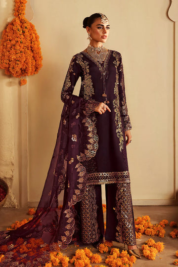 Shagna Premium Embroidered Raw Silk 3Pc Suit S-06 Khusbhu - House Of Hania