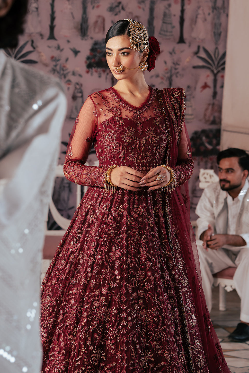 Silsila by Saad Shaikh Embroidered Net 3Pc Suit D-02 Elaila - House Of Hania