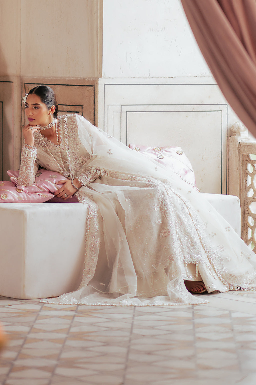 Silsila by Saad Shaikh Embroidered Organza 3Pc Suit D-01 Zahria - House Of Hania