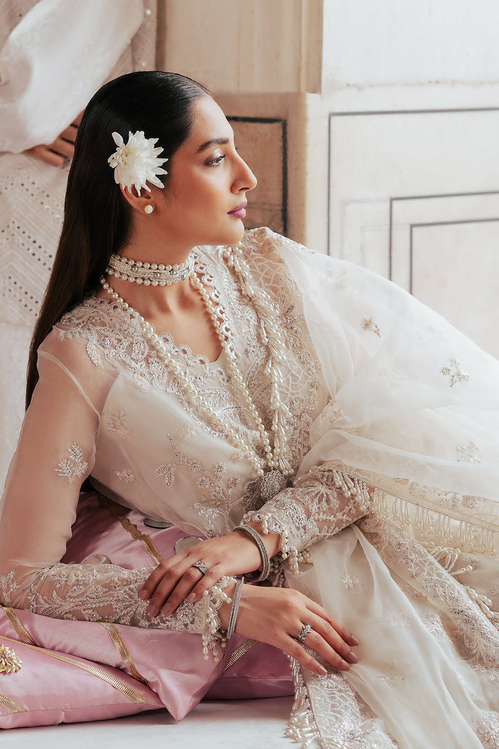 Silsila by Saad Shaikh Embroidered Organza 3Pc Suit D-01 Zahria - House Of Hania
