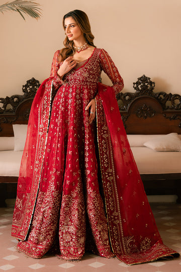 Solene by Ayzel Embroidered Organza 3Pc Suit D-04 ROSE - House Of Hania