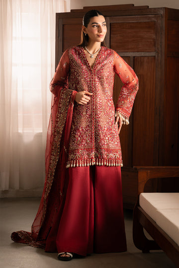 Solene by Ayzel Embroidered Organza 3Pc Suit D-09 ADVA - House Of Hania