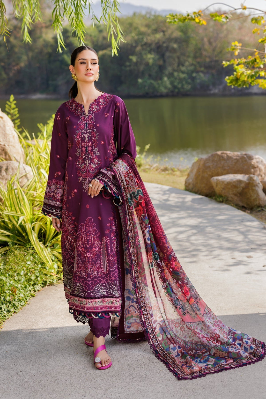 Xenia Formals | Luxury Lawn 25 | VIOLET - House Of Hania