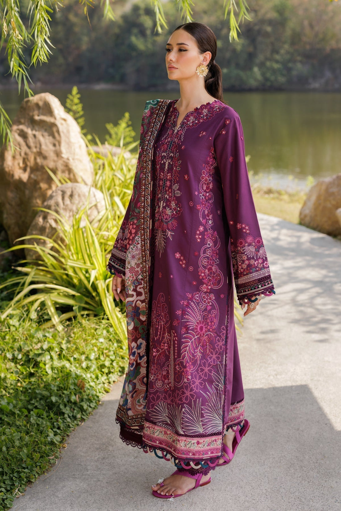 Xenia Formals | Luxury Lawn 25 | VIOLET - House Of Hania