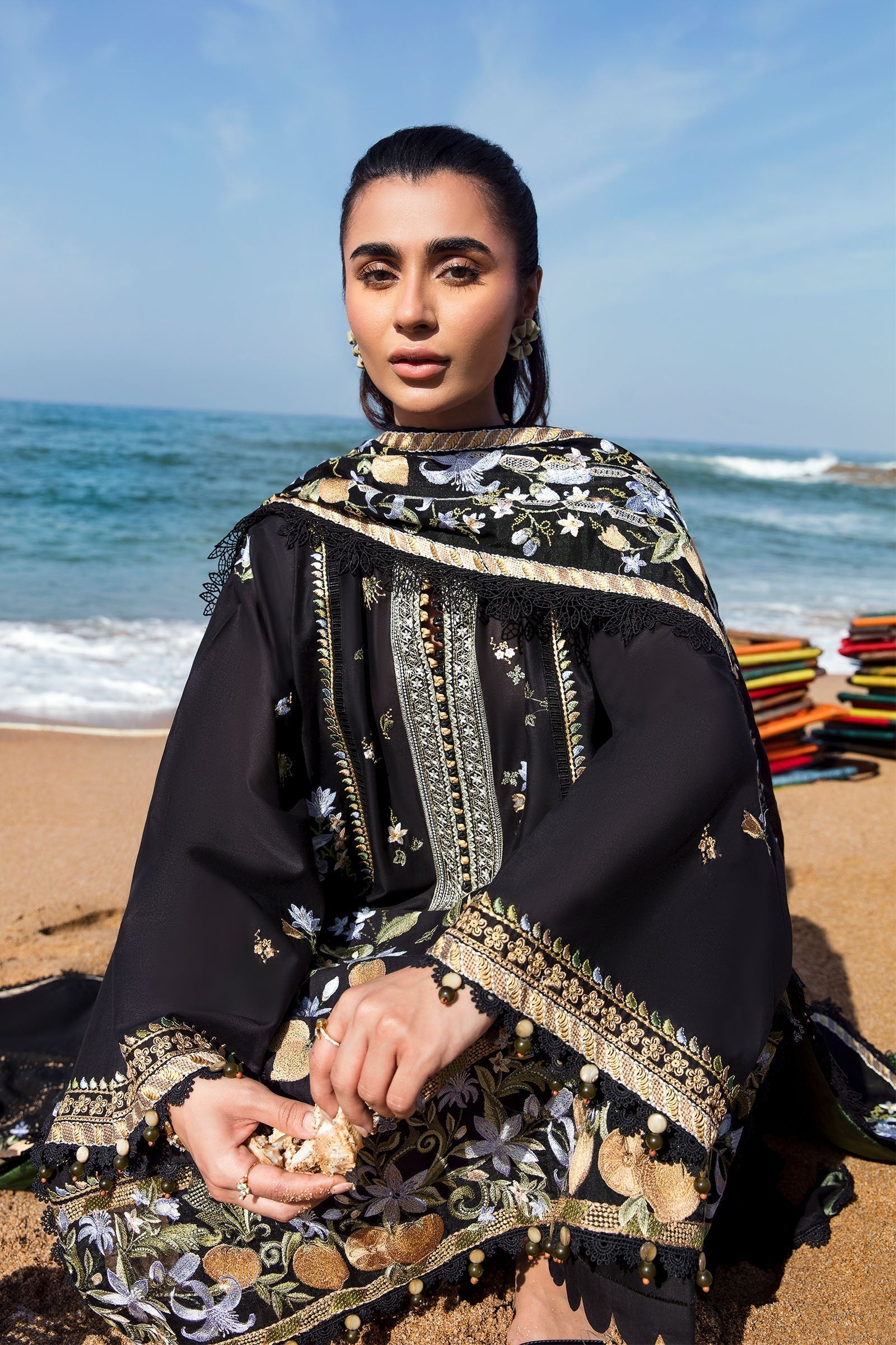 ZAHA LUXURY LAWN LEYA (ZL23-07 B) - House Of Hania