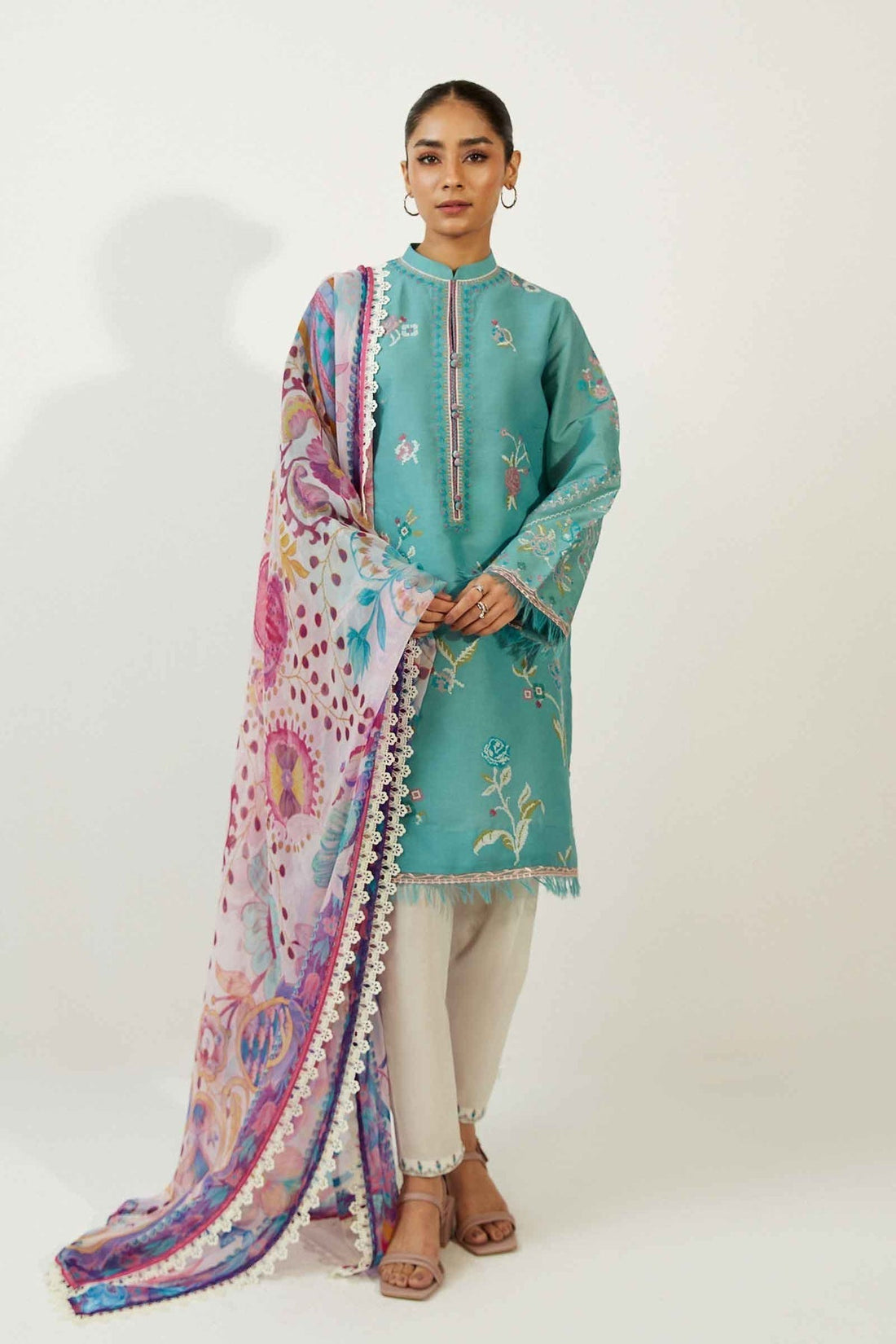 ZARA SHAHJAHAN-ZCE23-4B-COCO LAWN VOLUME ll 2023 - House Of Hania