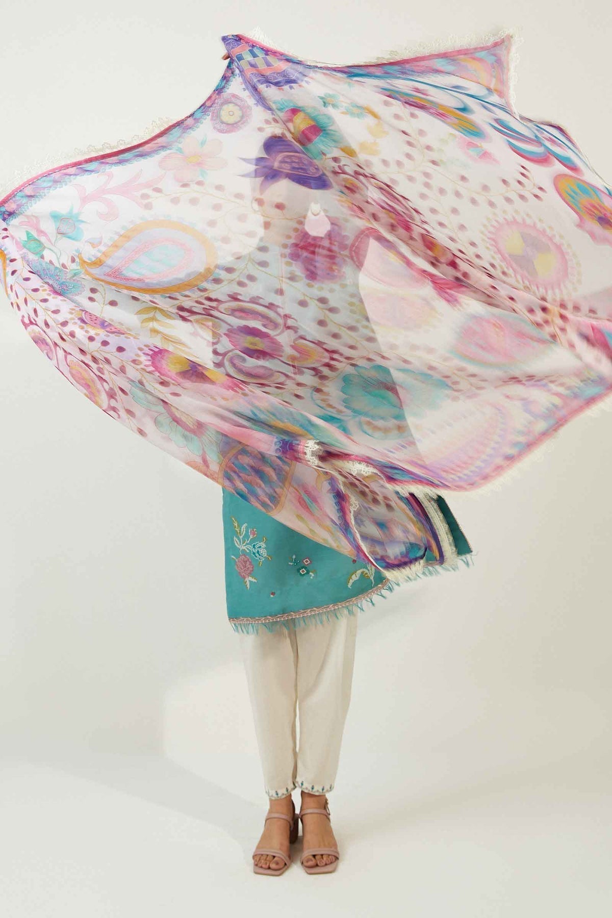 ZARA SHAHJAHAN-ZCE23-4B-COCO LAWN VOLUME ll 2023 - House Of Hania