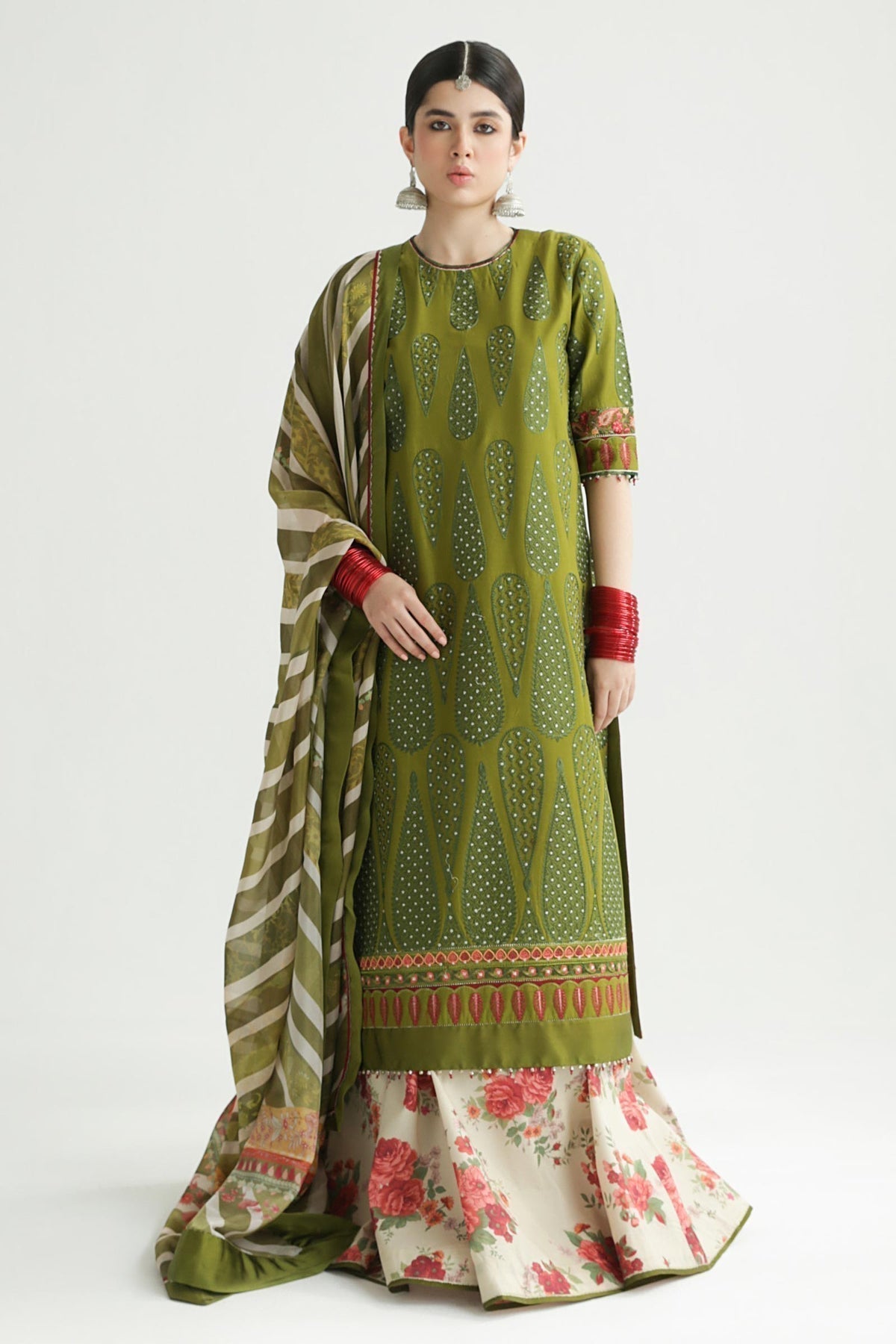 Zara Shahjahan | Luxury Lawn 24 | AAINA-8B - House Of Hania