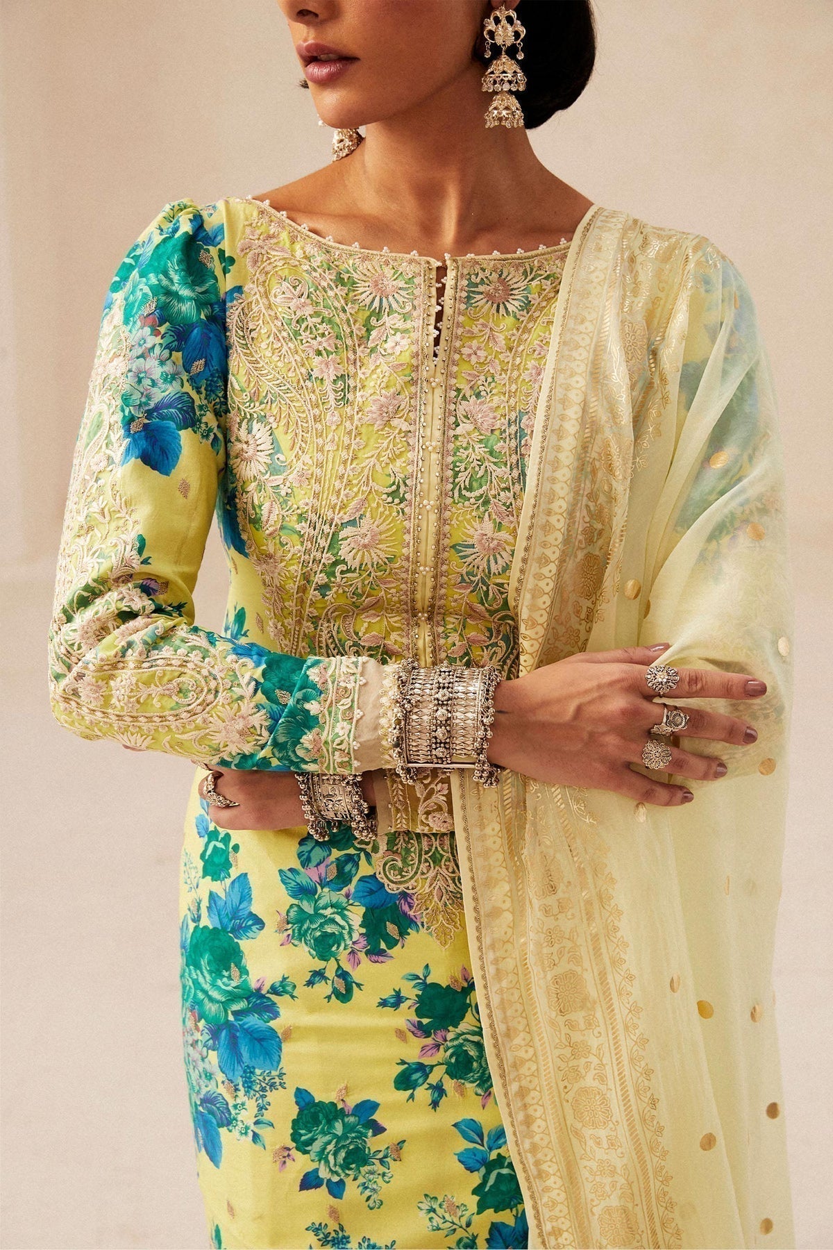 Zara Shahjahan | Luxury Lawn 24 | PHOOL KARI-13A - House Of Hania