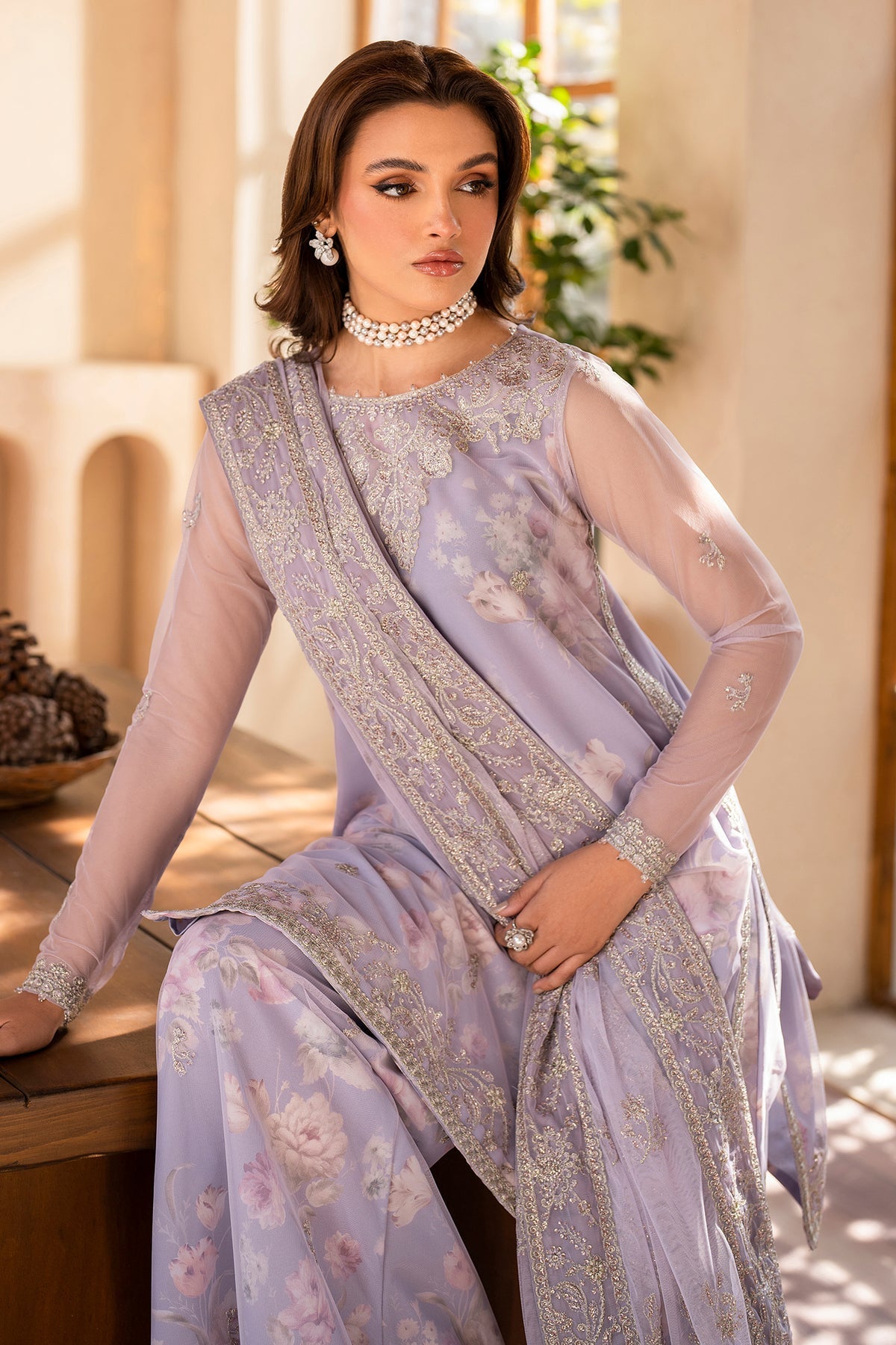 Zarif | Iris Printed Embroidered Edit 24 |  LOTUS - House Of Hania