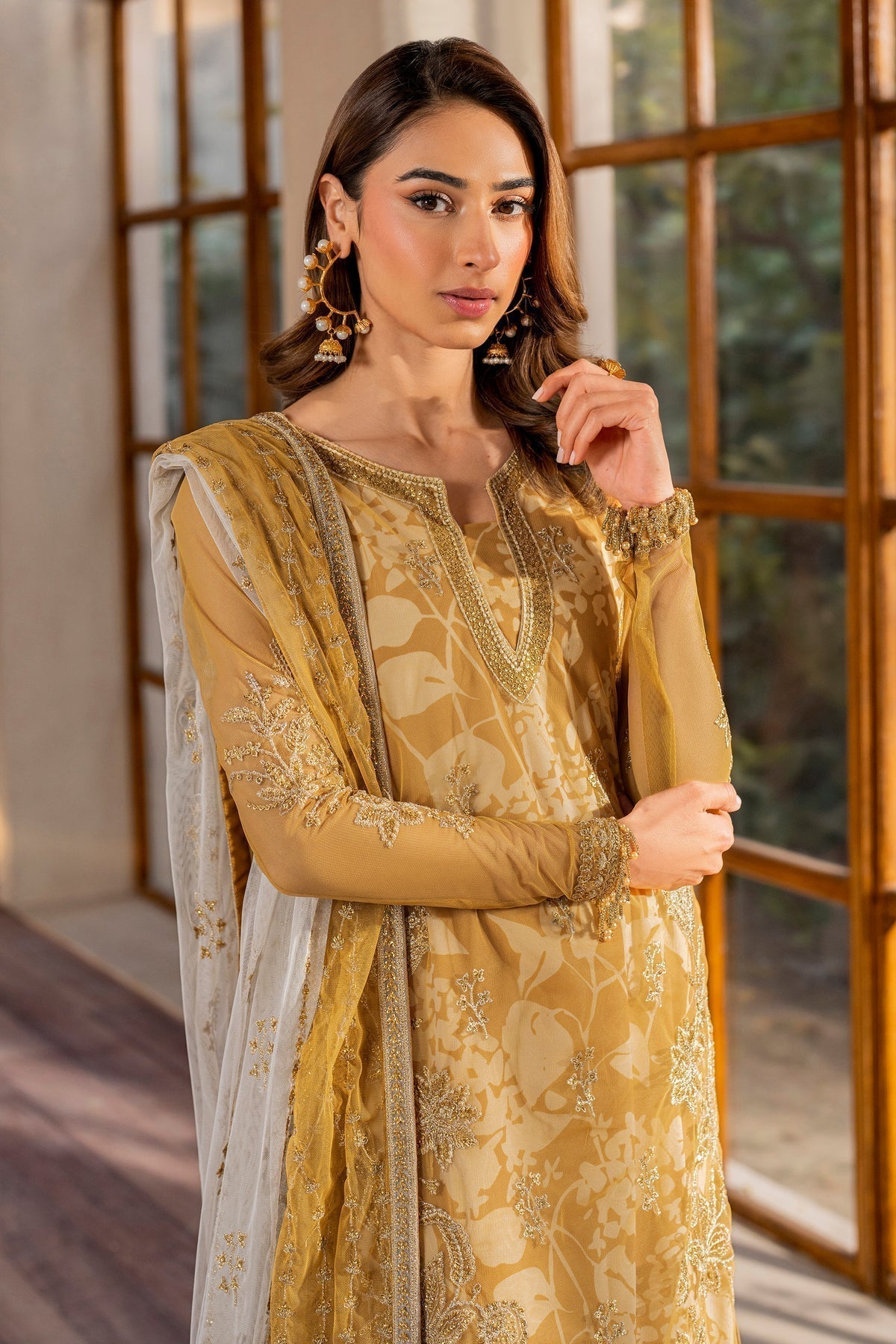 Zarif | Iris Printed Embroidered Edit 24 |MARIGOLD - House Of Hania