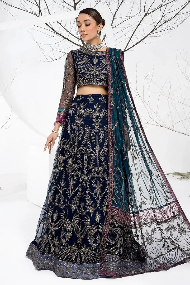 Zarif | LA CELESTE LUXURY Formals | ZLC 01 BLUEBERRY - House Of Hania