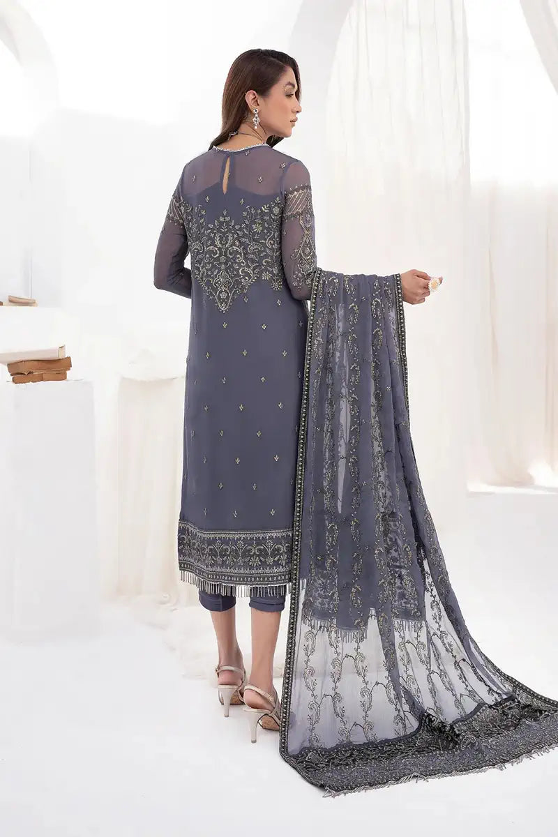 Zarif | LA CELESTE LUXURY Formals | ZLC 08 DUSTY TEAL - House Of Hania