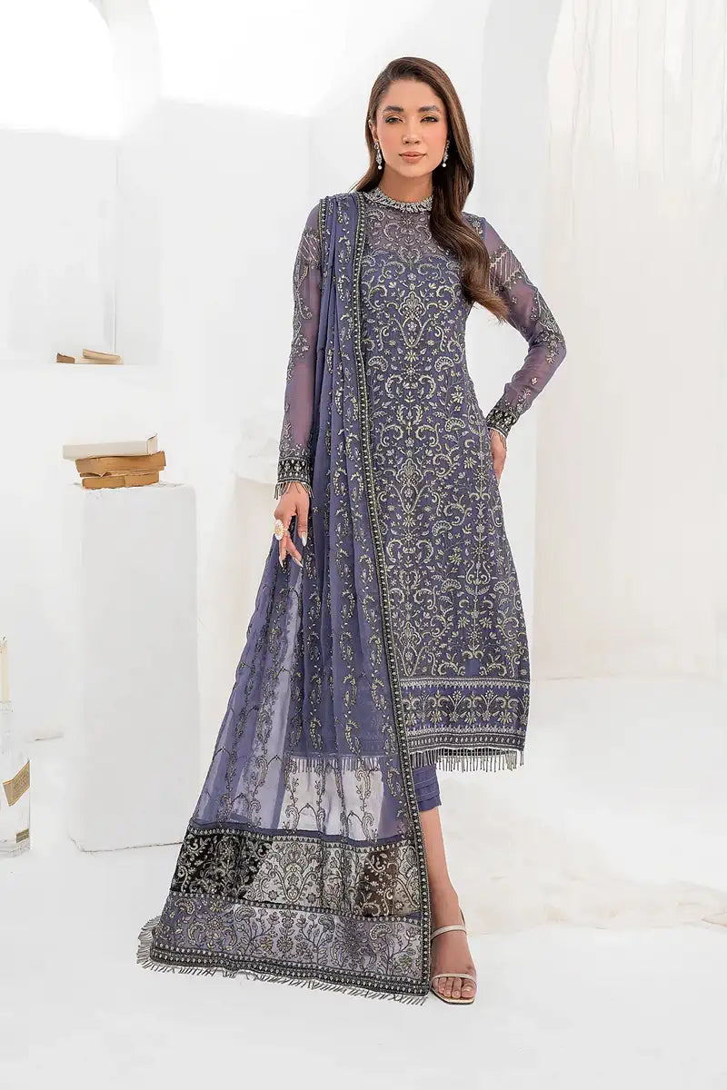 Zarif | LA CELESTE LUXURY Formals | ZLC 08 DUSTY TEAL - House Of Hania