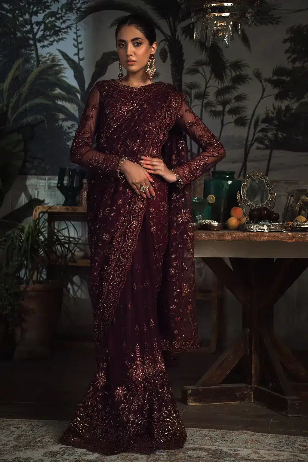 Zarif | LA ROSELLA Formals | ZLR 06 CARMINE - House Of Hania