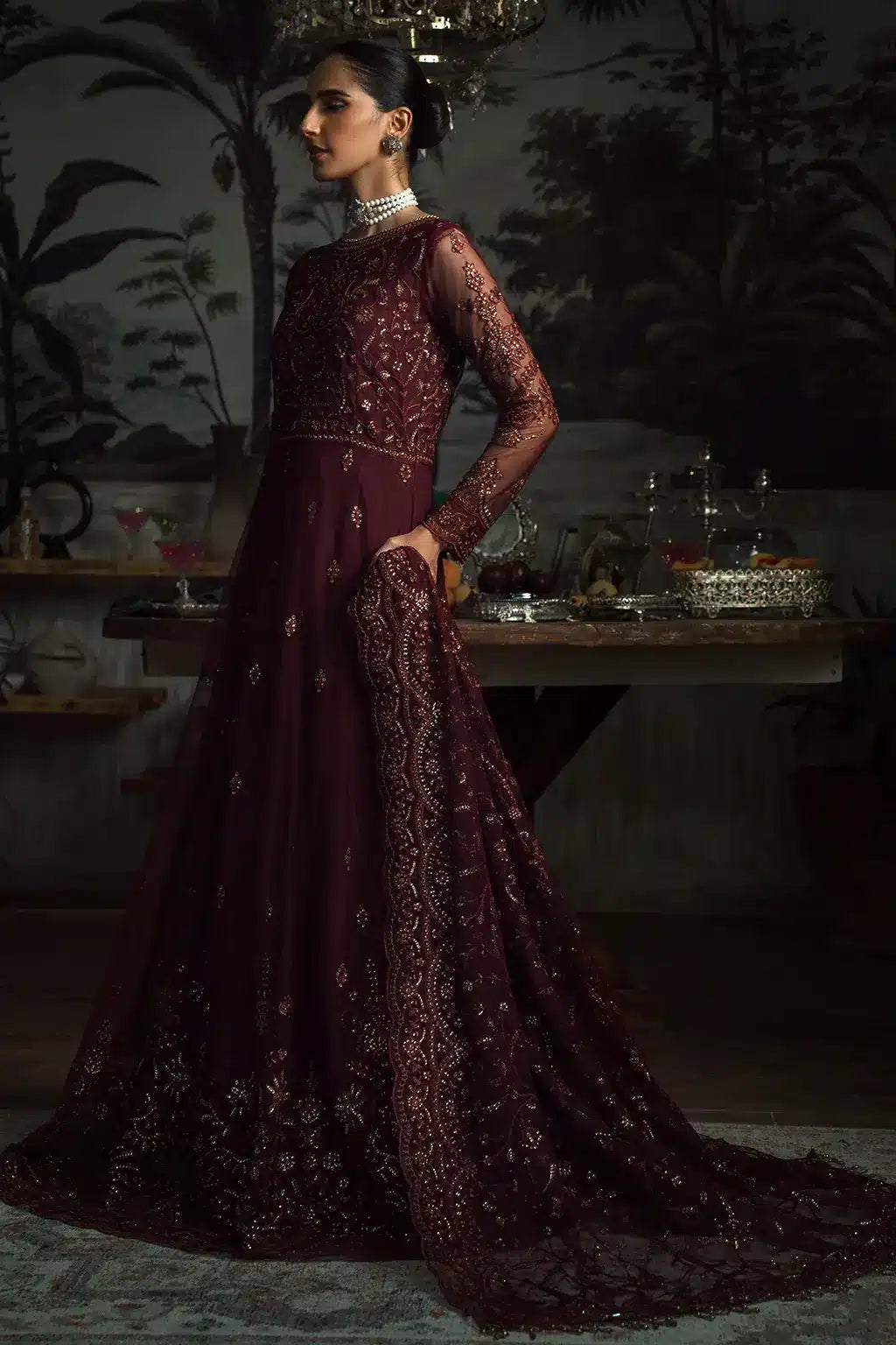 Zarif | LA ROSELLA Formals | ZLR 06 CARMINE - House Of Hania