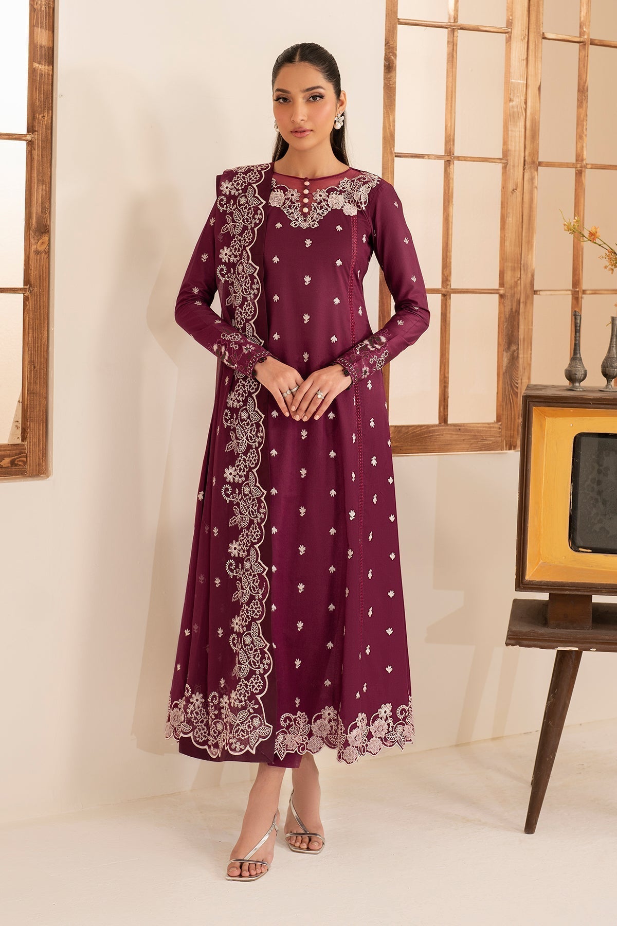 Zarif | Lamhay Luxury Eid Lawn 25 | 08 TEHMEEN - House Of Hania