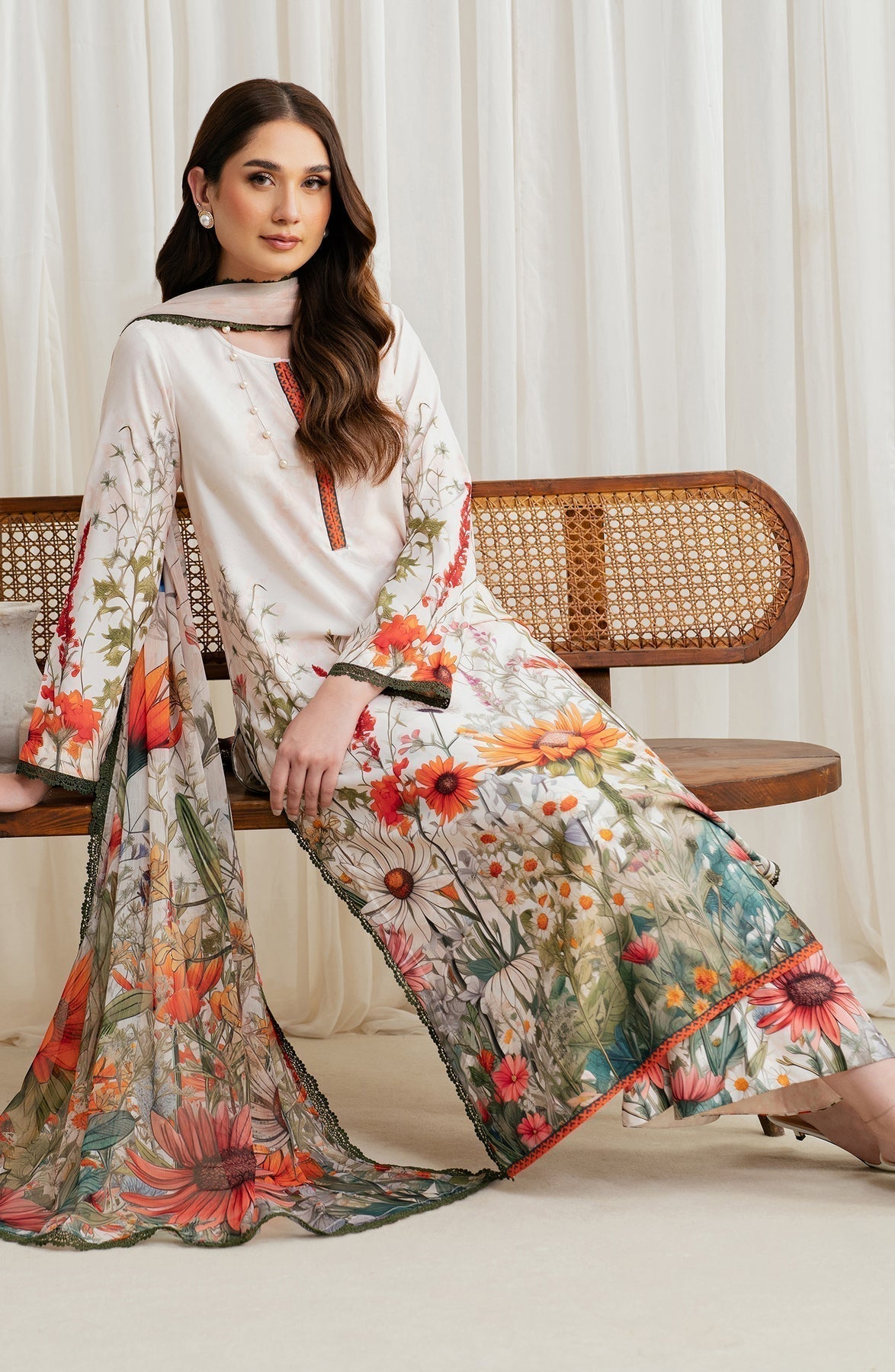 Zarif | Prints 24 |  ZGS 01 CREAM - House Of Hania