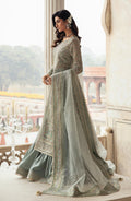 Zevk Afsanah Luxury Embroidered Organza 3Pc Suit - Akks - House Of Hania