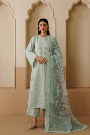 Emaan Adeel HARMONY P0123 lawn outfit in pale mint green — front view