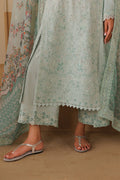 Emaan Adeel HARMONY P0123 lawn outfit in pale mint green — hem detail