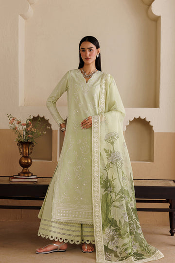 Emaan Adeel TENORA P0124 lawn outfit in pale green — front view