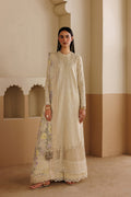 Emaan Adeel OPUS P0121 lawn outfit in ivory — front view