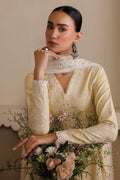 Emaan Adeel NOSTALIGA P0125 lawn outfit in pale yellow — upper-body view