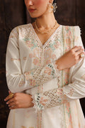 Emaan Adeel EUPHONY P0119 lawn outfit in ivory — embroidery close-up