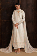 Emaan Adeel EUPHONY P0119 lawn outfit in ivory — front view