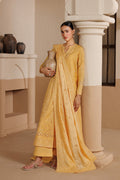 Emaan Adeel MELODY P0118 lawn outfit in mustard yellow — front view