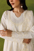 Emaan Adeel IVORY EDIT P0131 lawn outfit in ivory — embroidery close-up