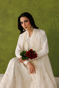 Emaan Adeel IVORY EDIT P0131 lawn outfit in ivory — seated view