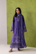 Emaan Adeel ORLINA P0064 lawn outfit in purple — front view