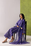 Emaan Adeel ORLINA P0064 lawn outfit in purple — seated view