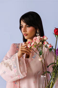 Emaan Adeel EVORA P0128 lawn outfit in blush pink — upper-body view