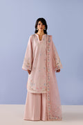 Emaan Adeel EVORA P0128 lawn outfit in blush pink — front view