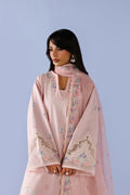 Emaan Adeel EVORA P0128 lawn outfit in blush pink — upper-body view