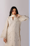 Emaan Adeel VEYRA P0133 lawn outfit in ivory — upper-body view