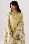 Emaan Adeel MODISH P0139 lawn outfit in pale yellow — upper-body view