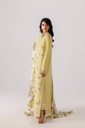 Emaan Adeel MODISH P0139 lawn outfit in pale yellow — side view