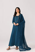 Emaan Adeel SERENE P0141 lawn outfit in deep teal — front view